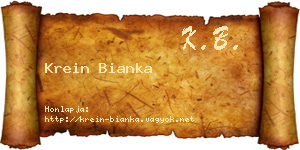Krein Bianka névjegykártya
